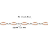 Mixed-metal, 14K rose gold-filled plus sterling silver on a white background