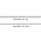 Two silver chains labeled 'Big' and 'Small' on a white background