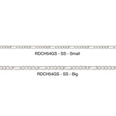 Two silver chains labeled 'RDCH54GS - SS - Small' and 'RDCH54GS - SS - Big' on a white background.