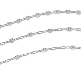 Sterling silver chains on a white background