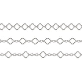 Sterling silver clover chains on a white background