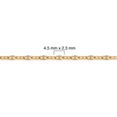 14/20 gold-filled mariner chain with dimensions labeled on a white background
