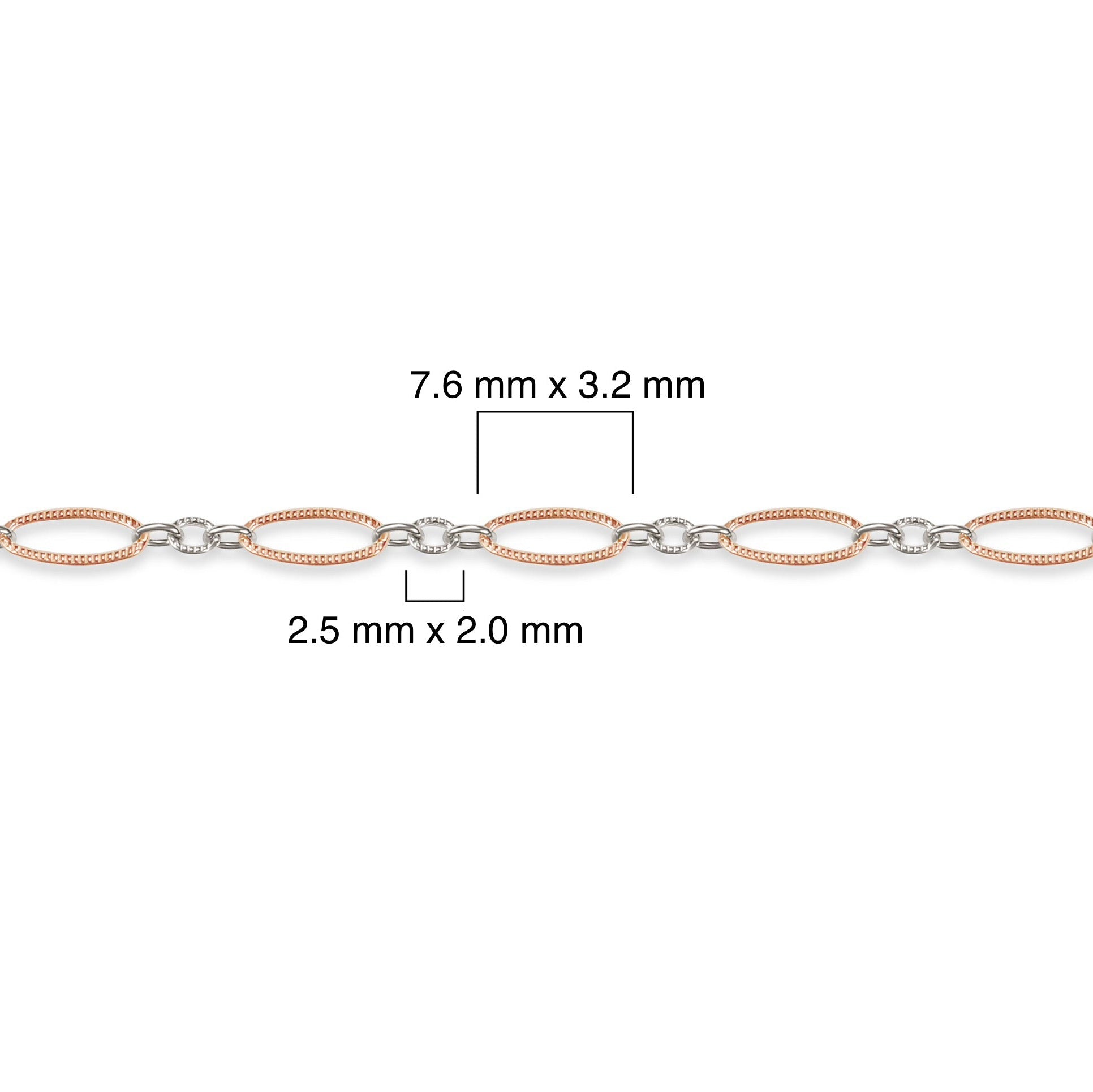 Mixed-metal, 14K rose gold-filled plus sterling silver on a white background