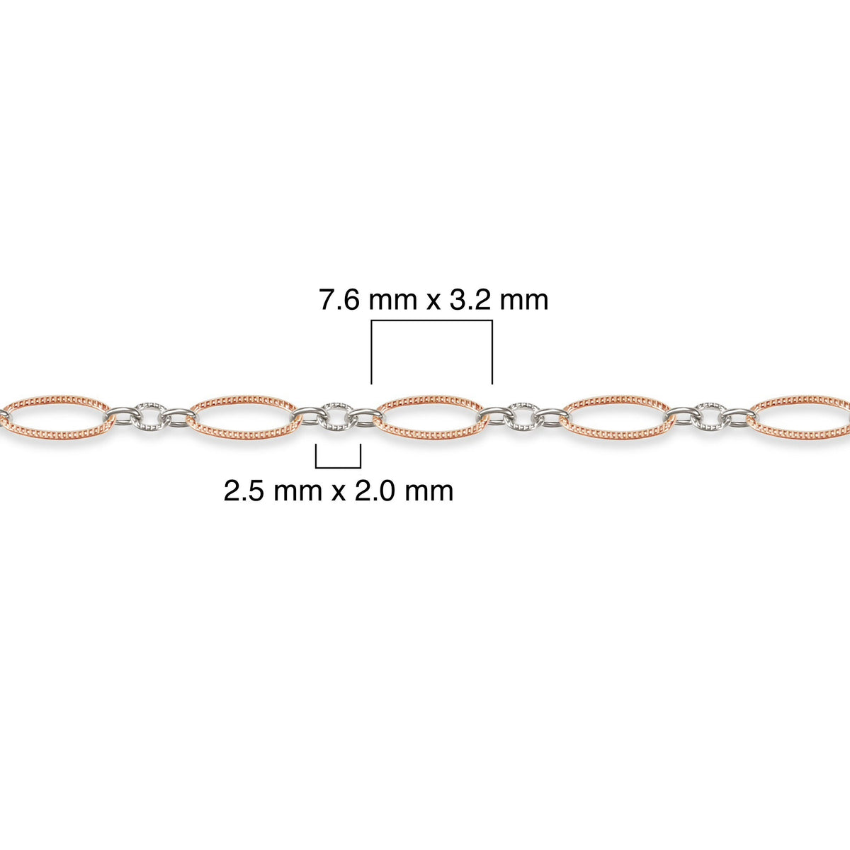 Mixed-metal, 14K rose gold-filled plus sterling silver on a white background