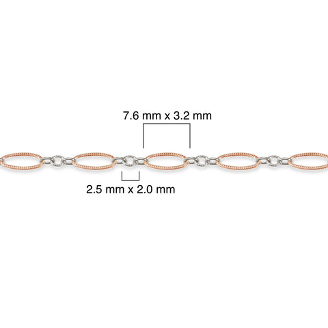 Mixed-metal, 14K rose gold-filled plus sterling silver on a white background