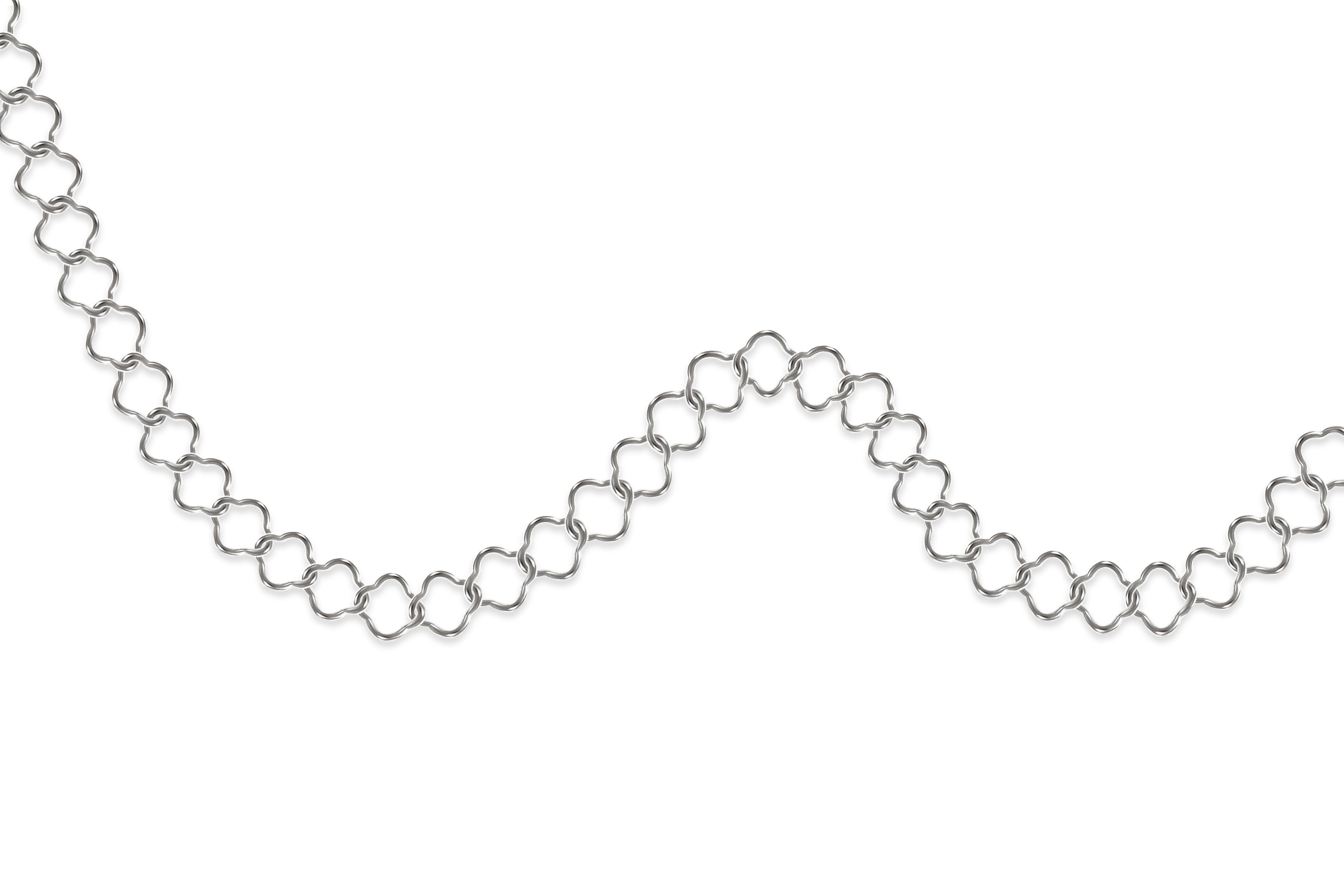 Silver clover chain on a white background