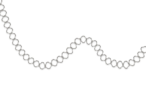 Silver clover chain on a white background