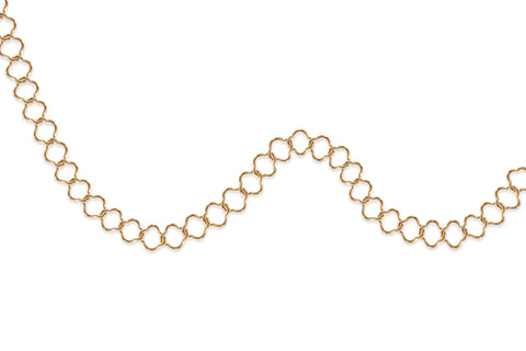 Gold filled clover chain on a white background
