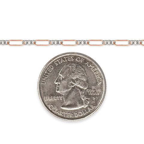 Mixed-metal, 14K rose gold-filled plus sterling silver unfinished chain