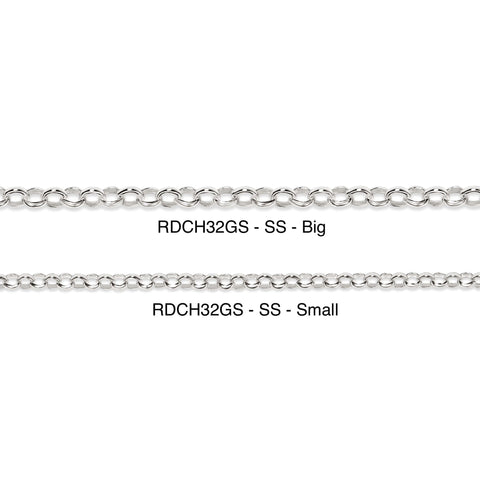 Two silver chains labeled 'Big' and 'Small' on a white background