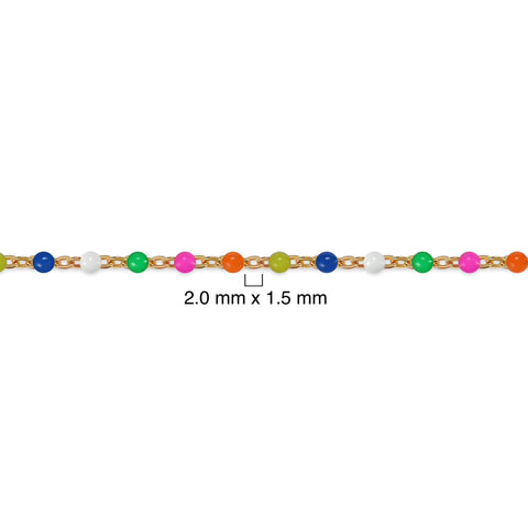 Close-up of a bracelet with colorful beads on a white background