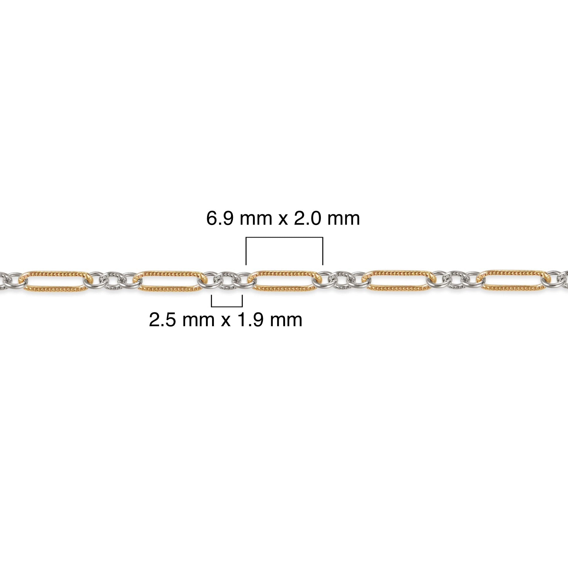 Mixed-metal, 14K gold-filled plus sterling silver unfinished chain 