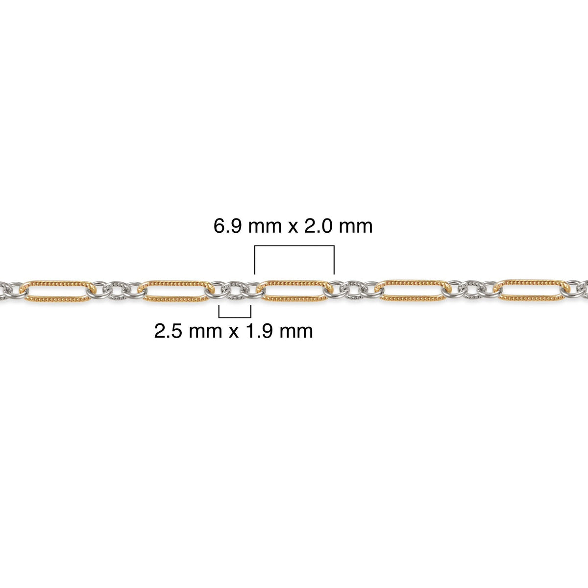 Mixed-metal, 14K gold-filled plus sterling silver unfinished chain 