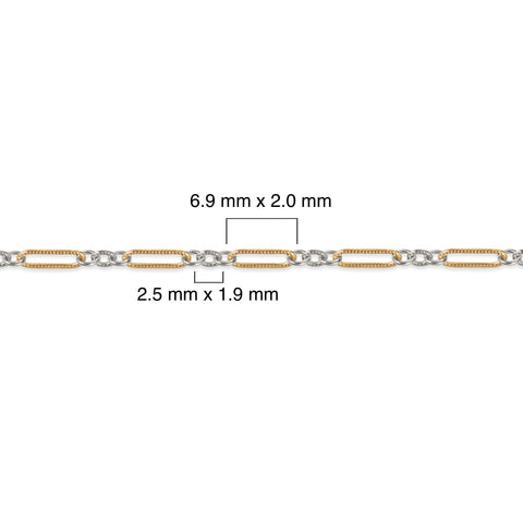 Mixed-metal, 14K gold-filled plus sterling silver unfinished chain 