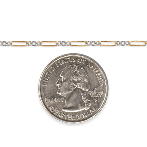 Mixed-metal, 14K gold-filled plus sterling silver unfinished chain 